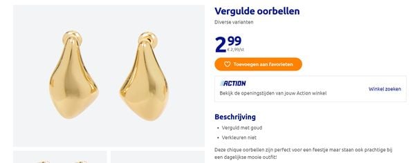 Action oorbellen