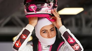 ZANDVOORT, NETHERLANDS - AUGUST 23: Lola Lovinfosse of France and Rodin Motorsport (3) prepares to drive in the garage during practice ahead of F1 Academy Round 4 at Circuit Zandvoort on August 23, 2024 in Zandvoort, Netherlands. (Photo by James Sutton - Formula 1/Formula 1 via Getty Images)