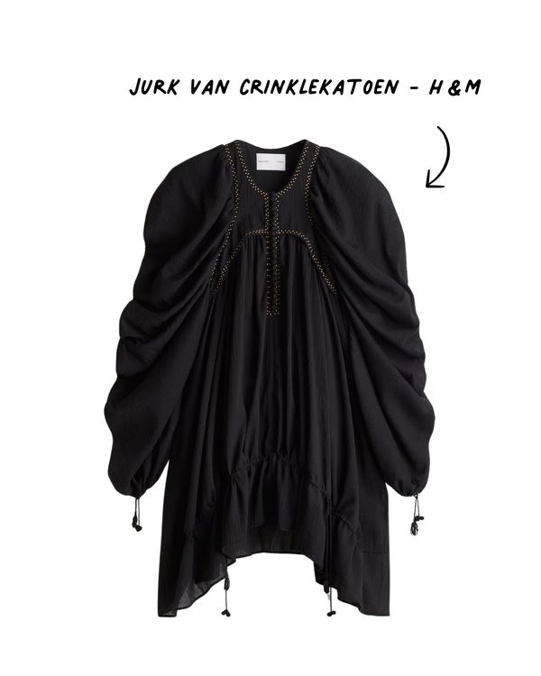 H&M jurk van crinklekatoen