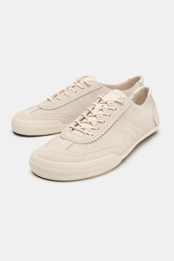 ZARA BAREFOOT SPLIT SUEDE TRAINERS