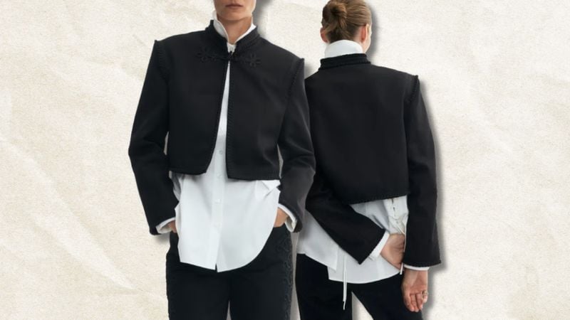 Kort jack met gevlochten details