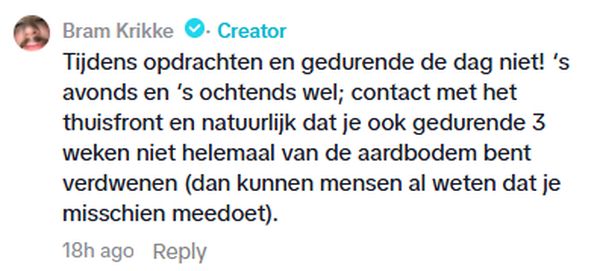 Bram Krikke Wie Is De Mol? Telefoon