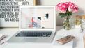 Bureau met laptop, bloemen, notebook en bril, types collega's