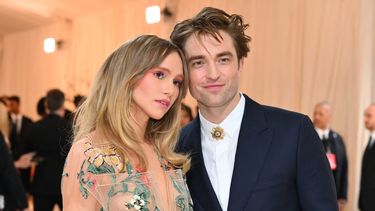Robert Pattinson and English model Suki Waterhouse arrive for the 2023 Met Gala at the Metropolitan Museum of Art on May 1, 2023, in New York. The Gala raises money for the Metropolitan Museum of Art's Costume Institute. The G