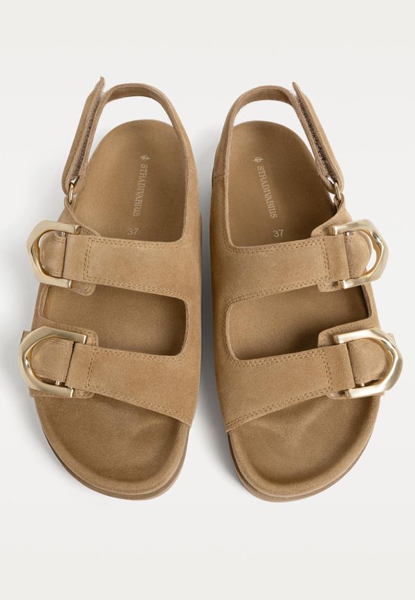 Stradivarius platte leren sandaal