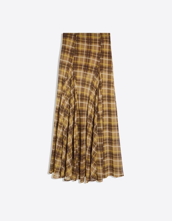 Soepele midirok met ruitmotief