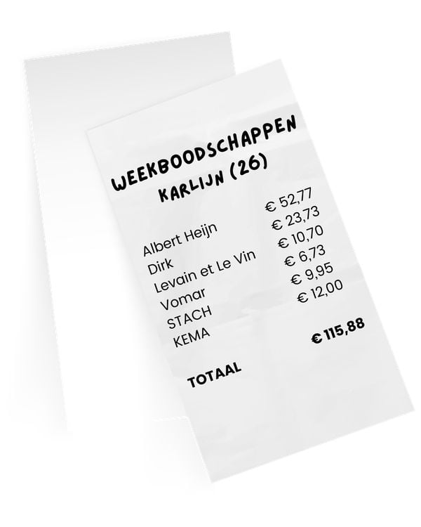 Weekboodschappen geld karlijn