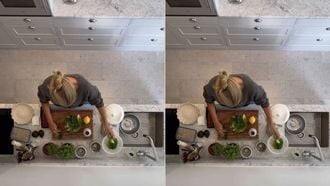 Koken in werk-kleding