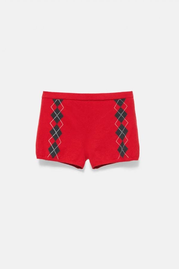 Pull and bear Gebreide short met diamantpatroon